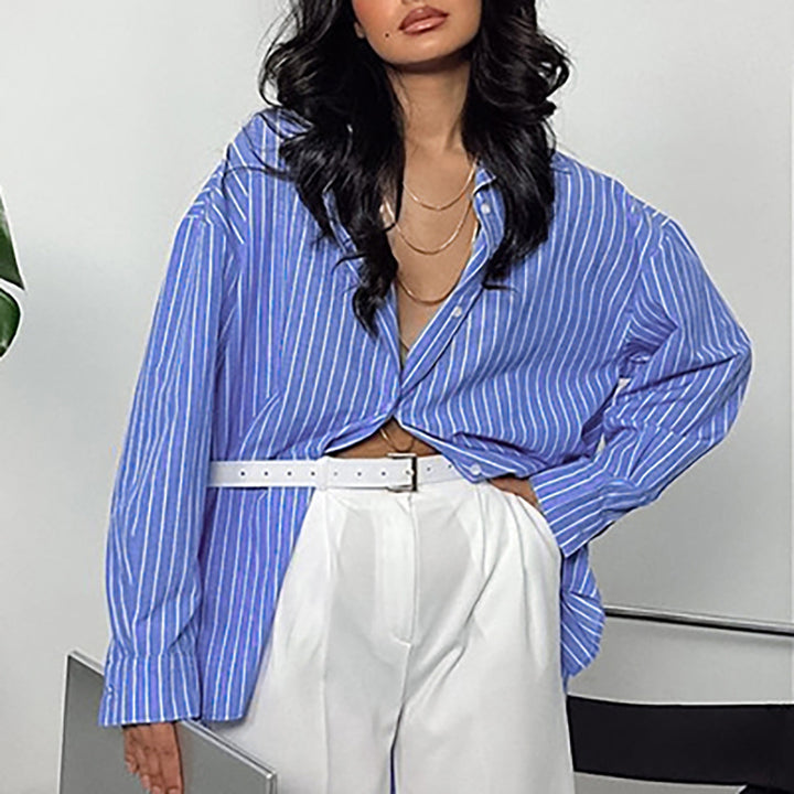 Dame Oversized Bluse med klassisk stribemønster og afslappet snit Stilla