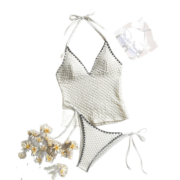 Dame hækle bikini sæt med mode V-udskæring Skovae