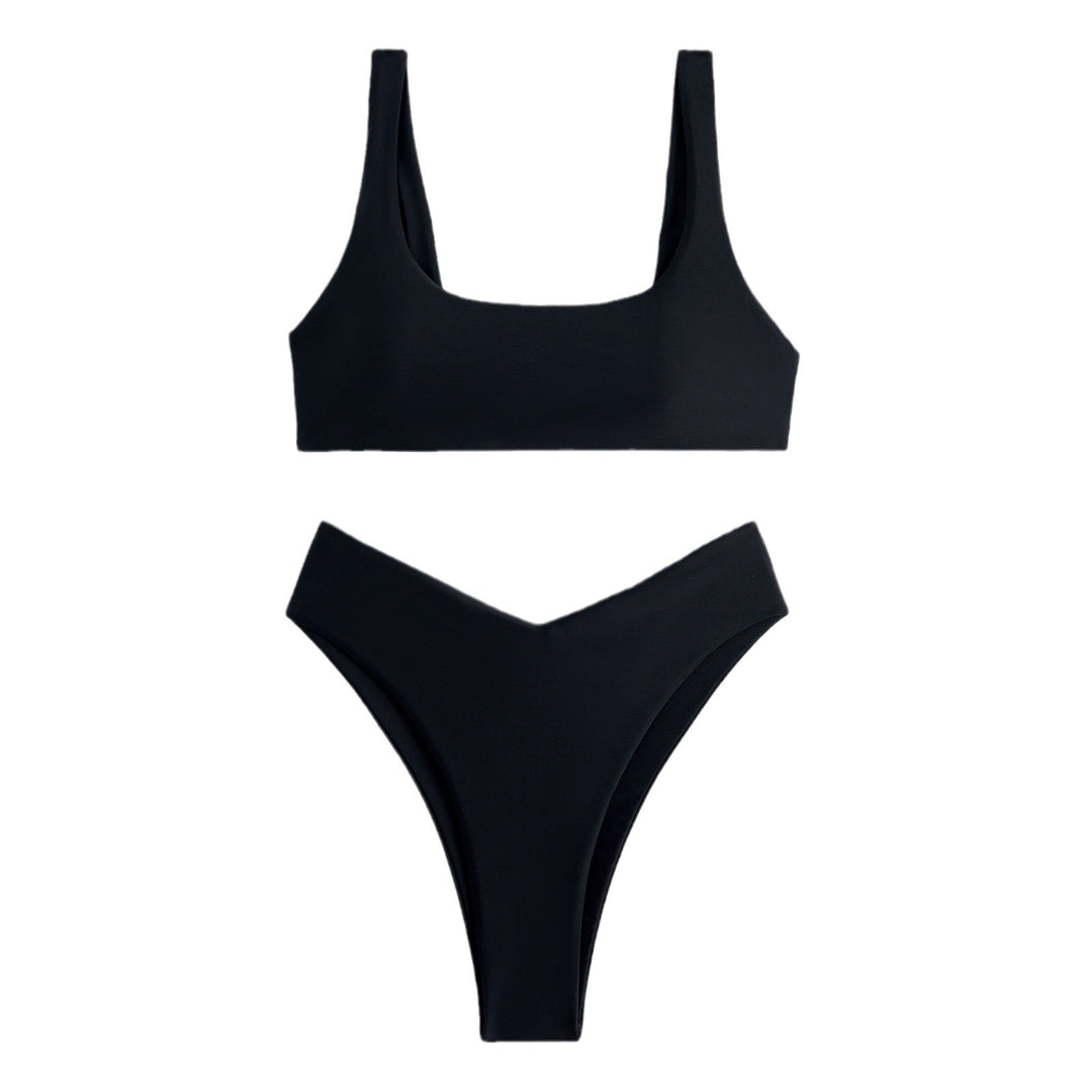 Damernes Højskåret Abstract Print Bikini Sæt Stilla