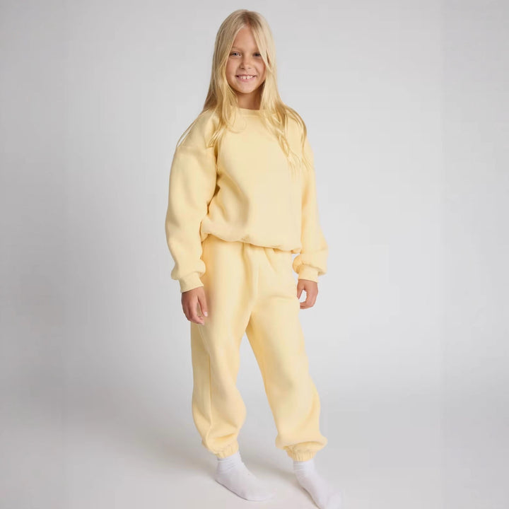 Dame afslappet Sweat-set med voluminøs overdel og komfortable joggingbukser Stilla