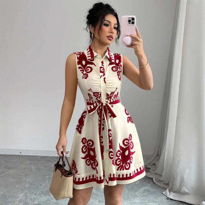 Dame sommerkjole i vintage-stil med blomstermønster Stilla