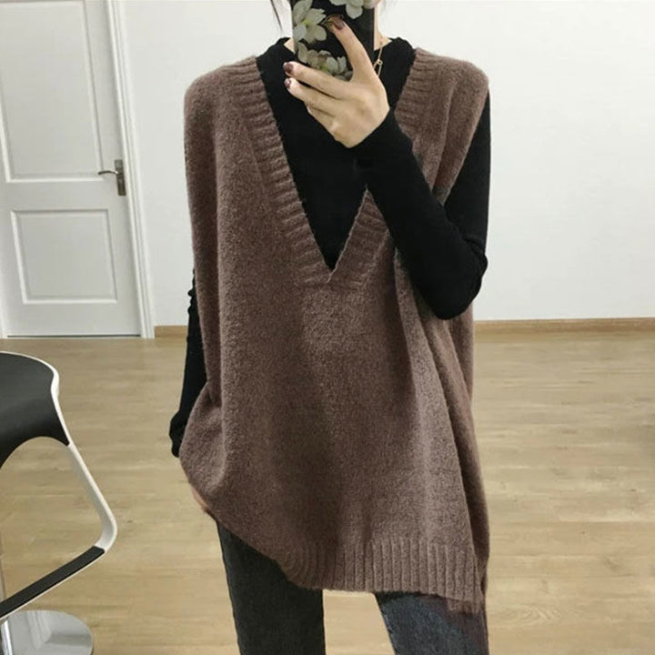 Dame Oversized Let Strikpullover Stilla