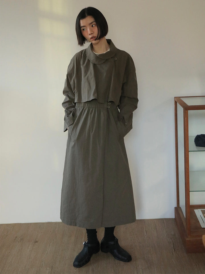 Dame elegant trenchcoat med høj hals og praktiske lommer Stilla