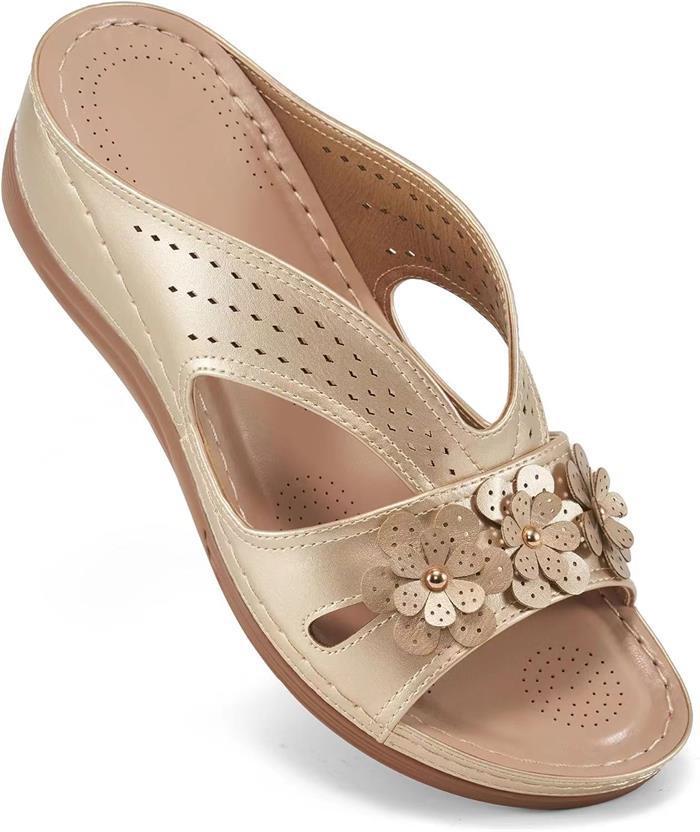 Dame Sandaler med elegante blomsterapplikationer og åndbart design Stilla