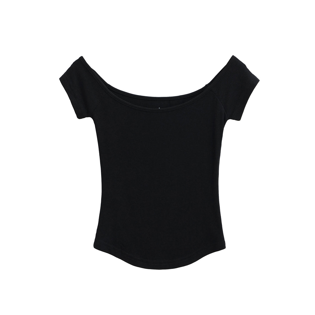 Dame Off-Shoulder Top med elegant ribstruktur Stilla