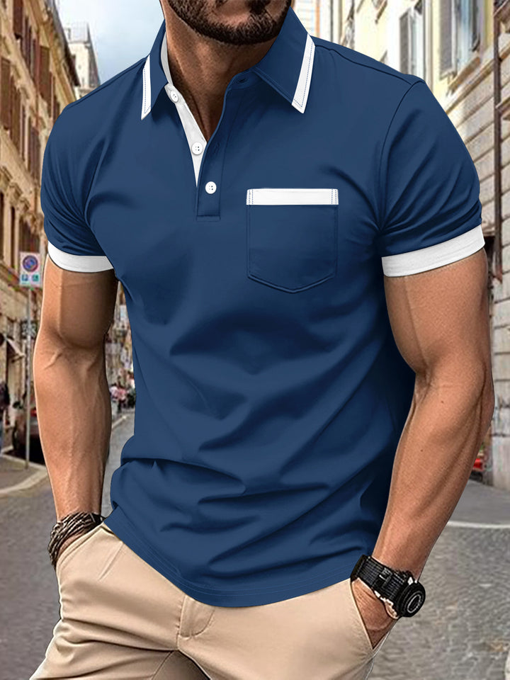 Herrer moderne Polo-shirt med kontrastkrave Stilla