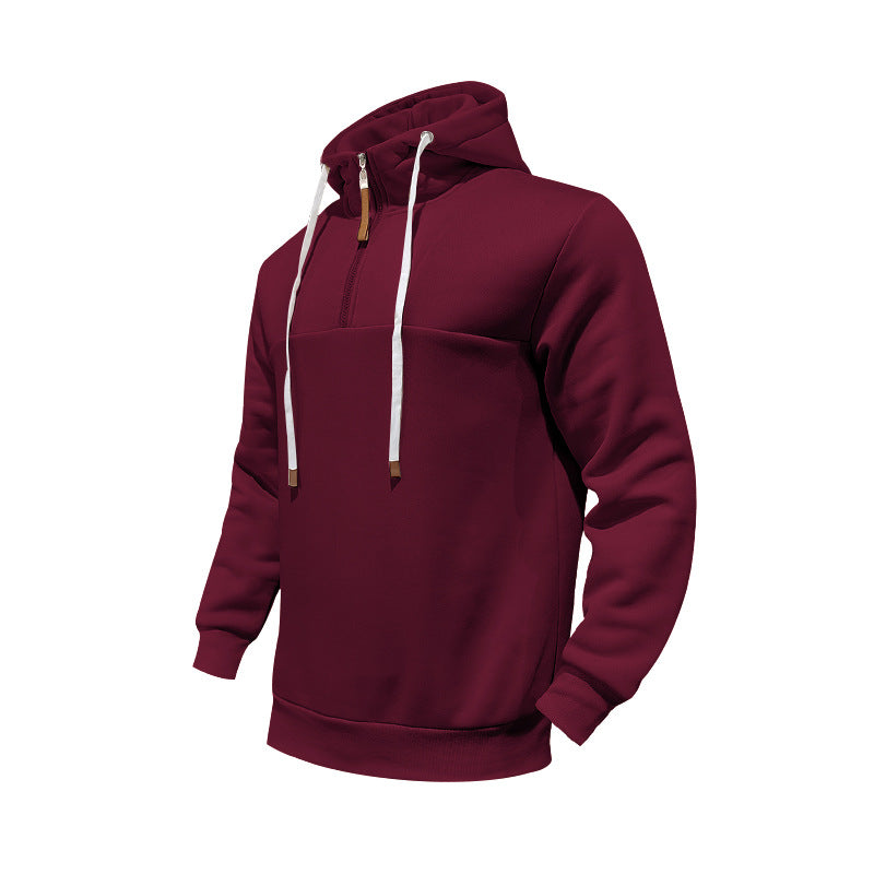 Herre Hoodie med halv lynlås og behagelig pasform Stilla