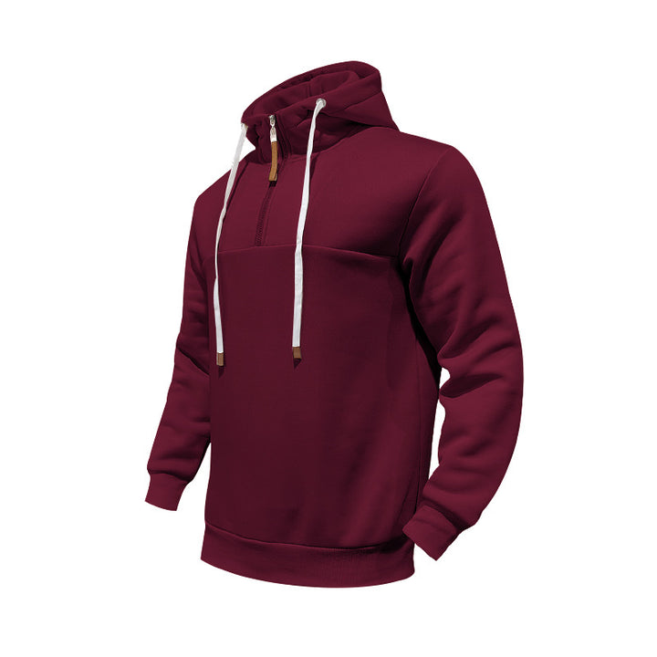 Herre Hoodie med halv lynlås og behagelig pasform Stilla