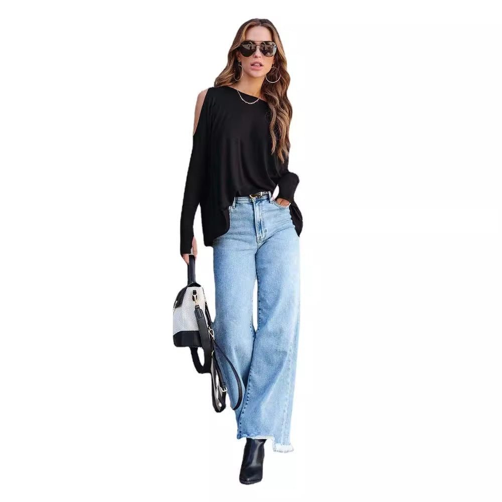 Dame Oversized Sweatshirt med Trendy Grafisk Design Stilla