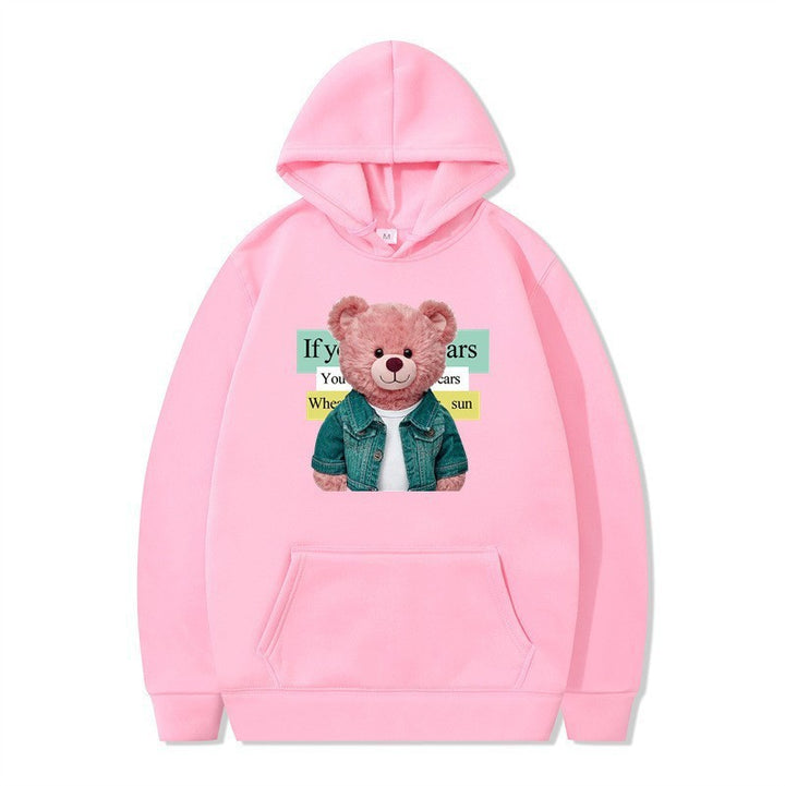 Women Hoodie med sødt bjørnemotiv Skovae