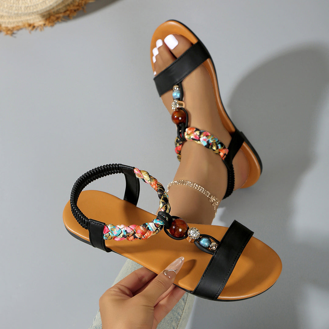 Dame toe-sandaler med kunstnerisk flet-design og komfortabel sål Stilla