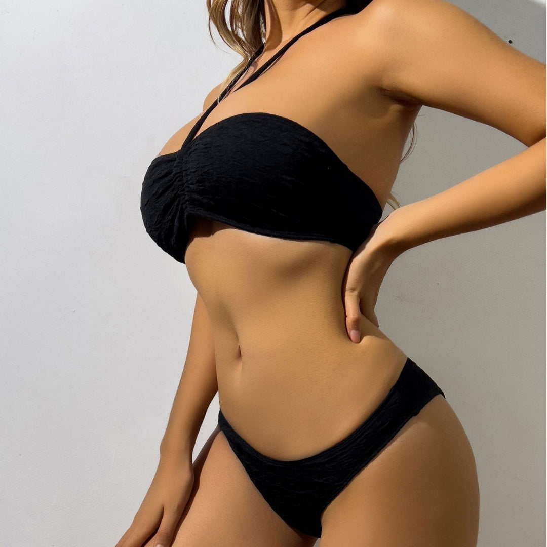 Dame strapless spids struktureret bikini-sæt Stilla