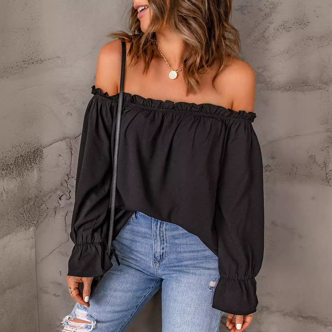Dame Off-Shoulder Bluse med Rüschendetails Stilla