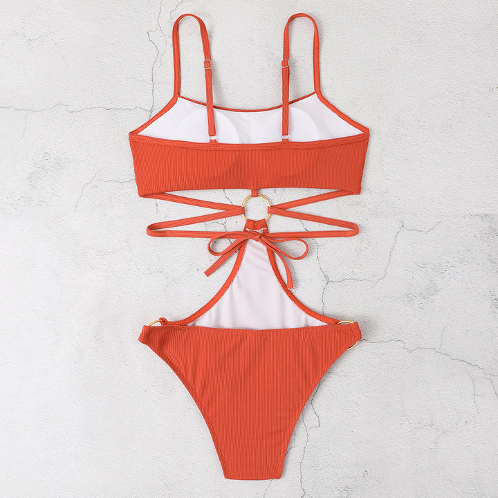Dame Strappy Cut-Out Højskåret Bikini Sæt Stilla