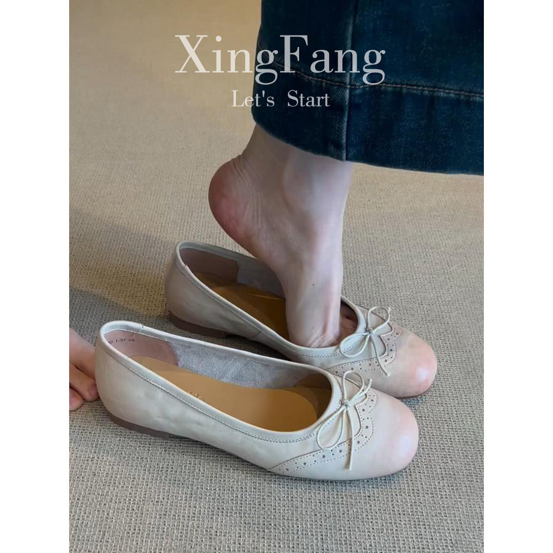 Dame Elegante Ballerina Flats med Sløjfedetalje Stilla