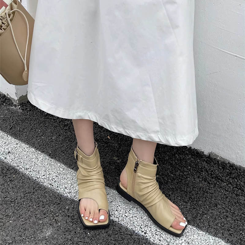 Damer komfort-sandaler med raffineret vikledesign og moderigtig lynlås Stilla