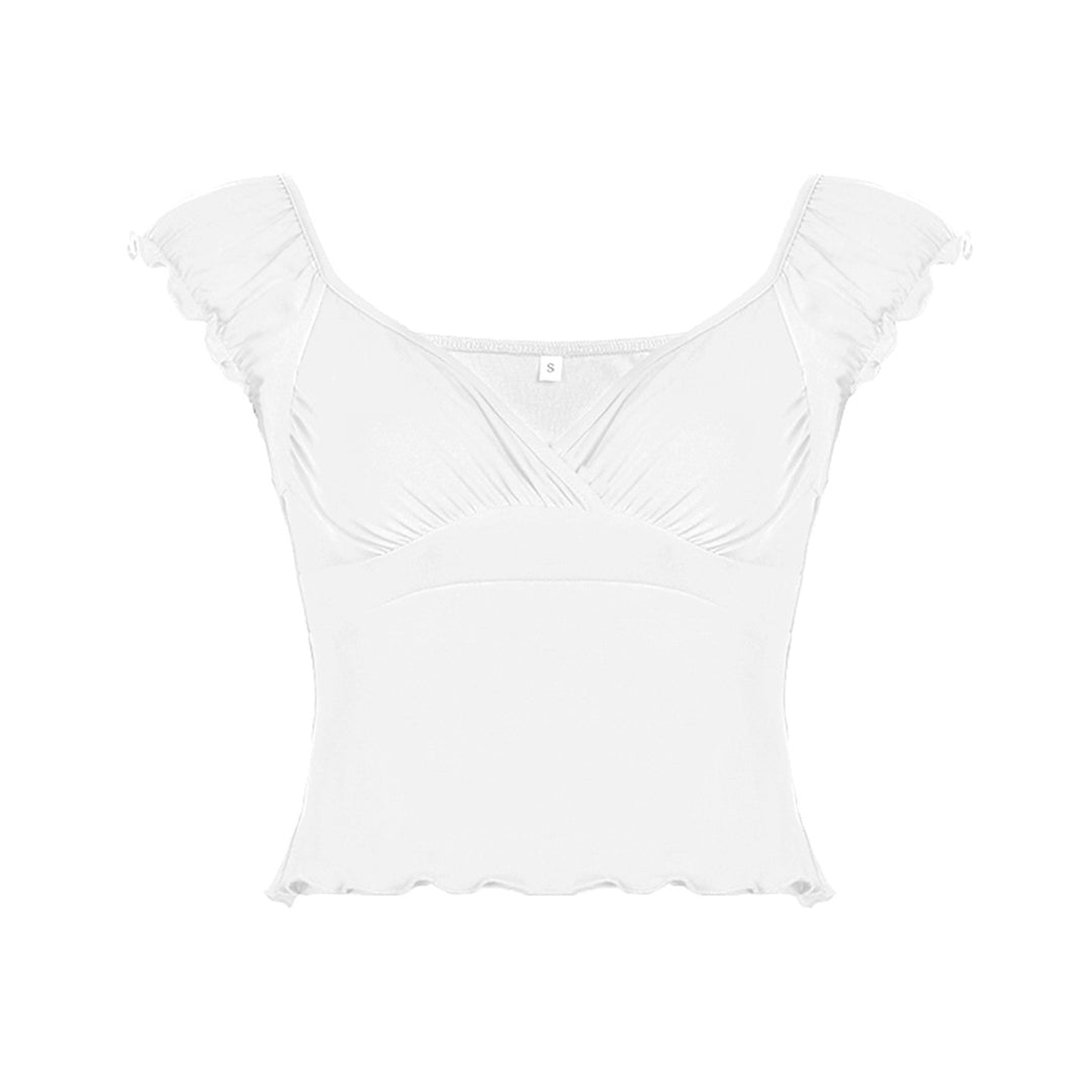 Dame luftig top med ruffles detaljer Skovae