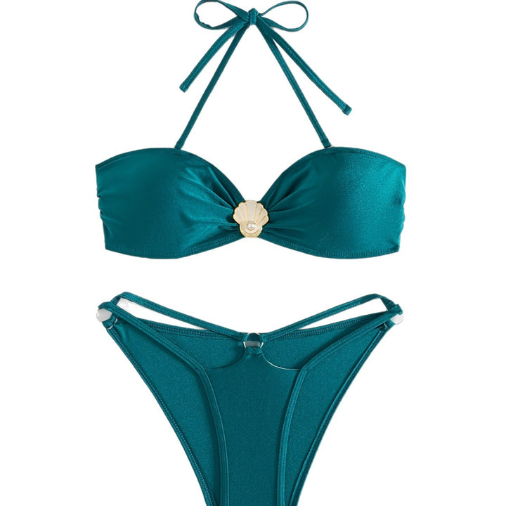 Dame bikini-sæt med glamorøs musling-detail og justerbare stropper Stilla