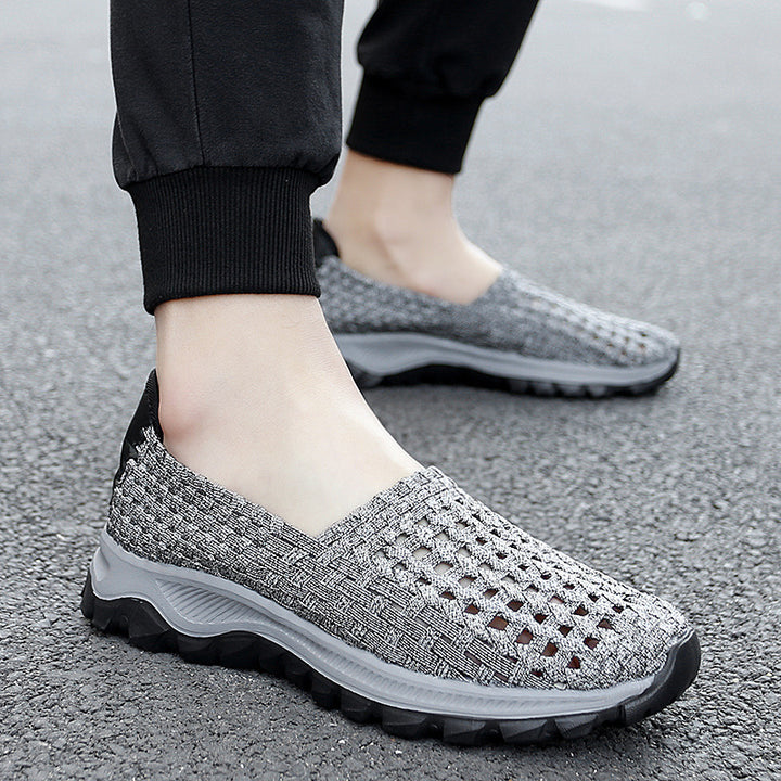 Unisex nan flettede elastiske slippers med let dæmpende sål Skovae