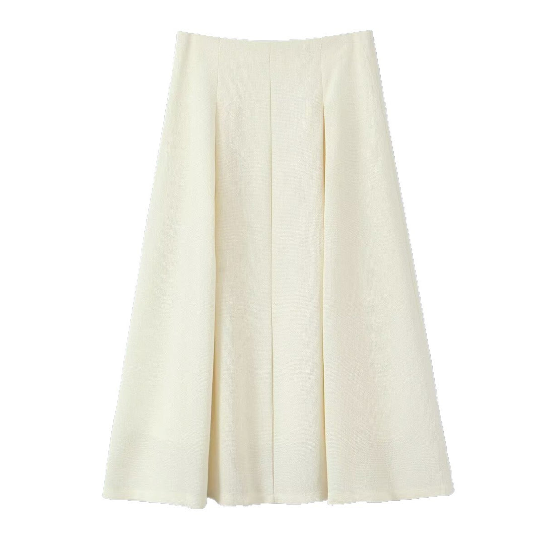 Damer elegant midi nederdel med fint tekstureret mønster Stilla