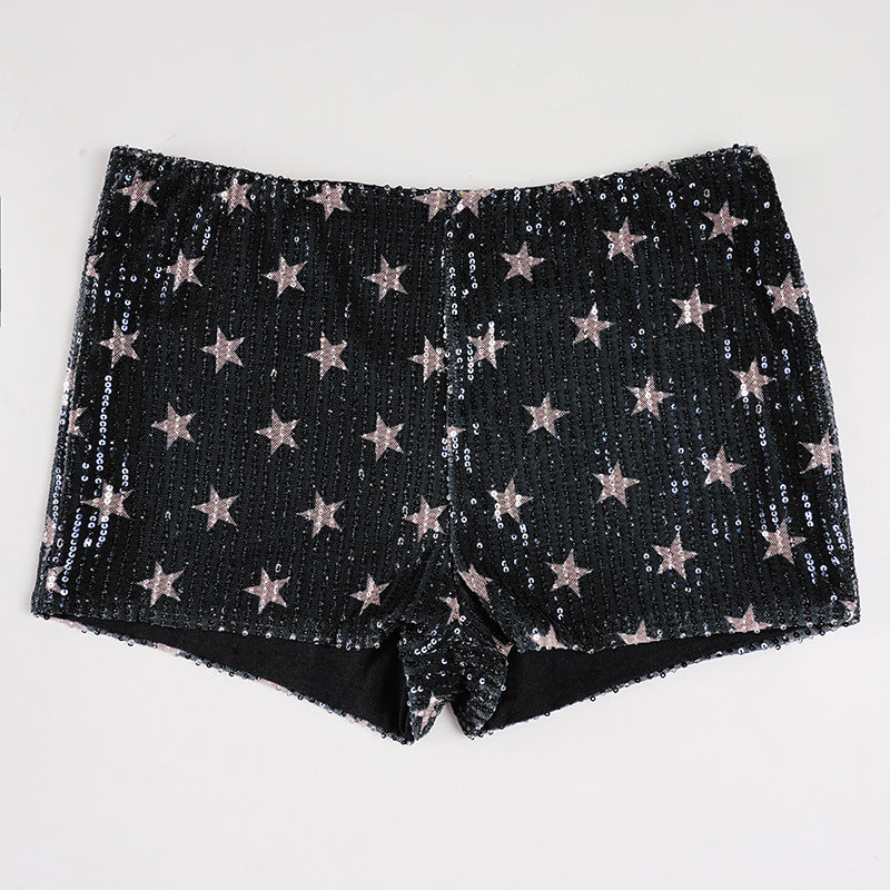 Dame mini skirt with sparkling polka dot pattern and elastic waistband Skovae