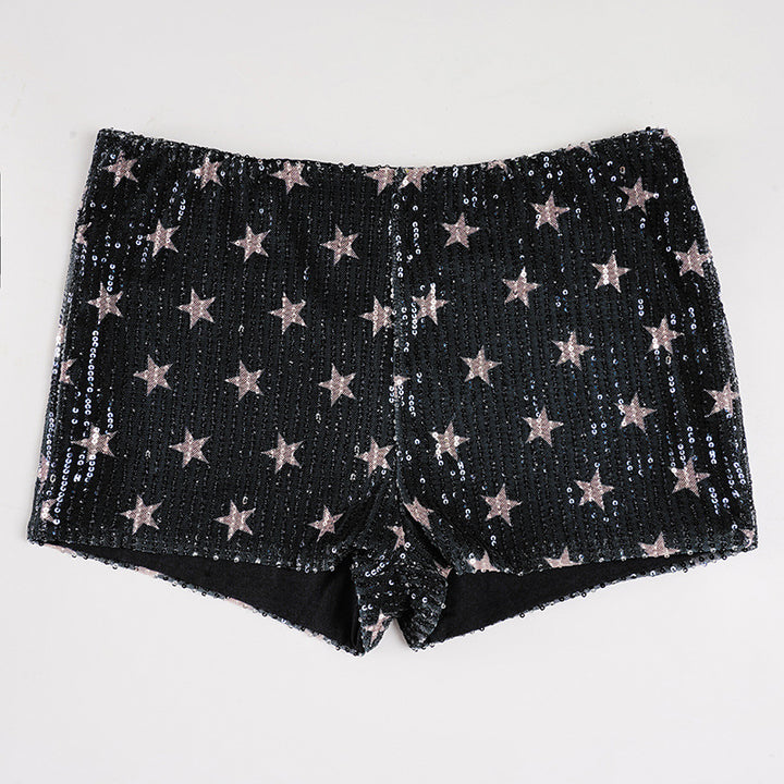 Dame mini skirt with sparkling polka dot pattern and elastic waistband Skovae