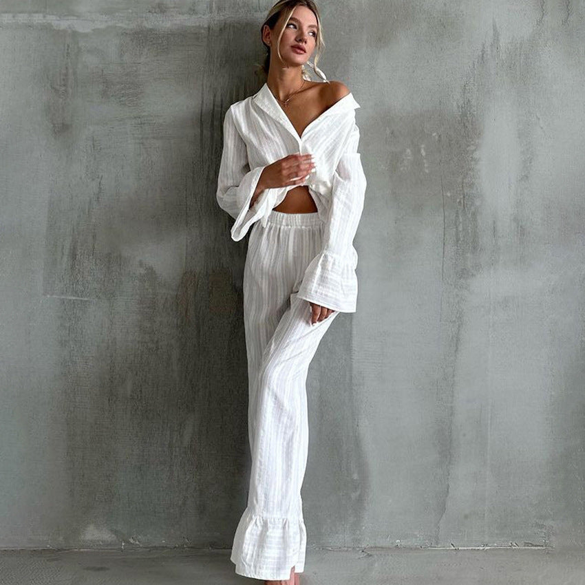 Dame mode lounge-sæt med oversized top og komfortable bukser Stilla