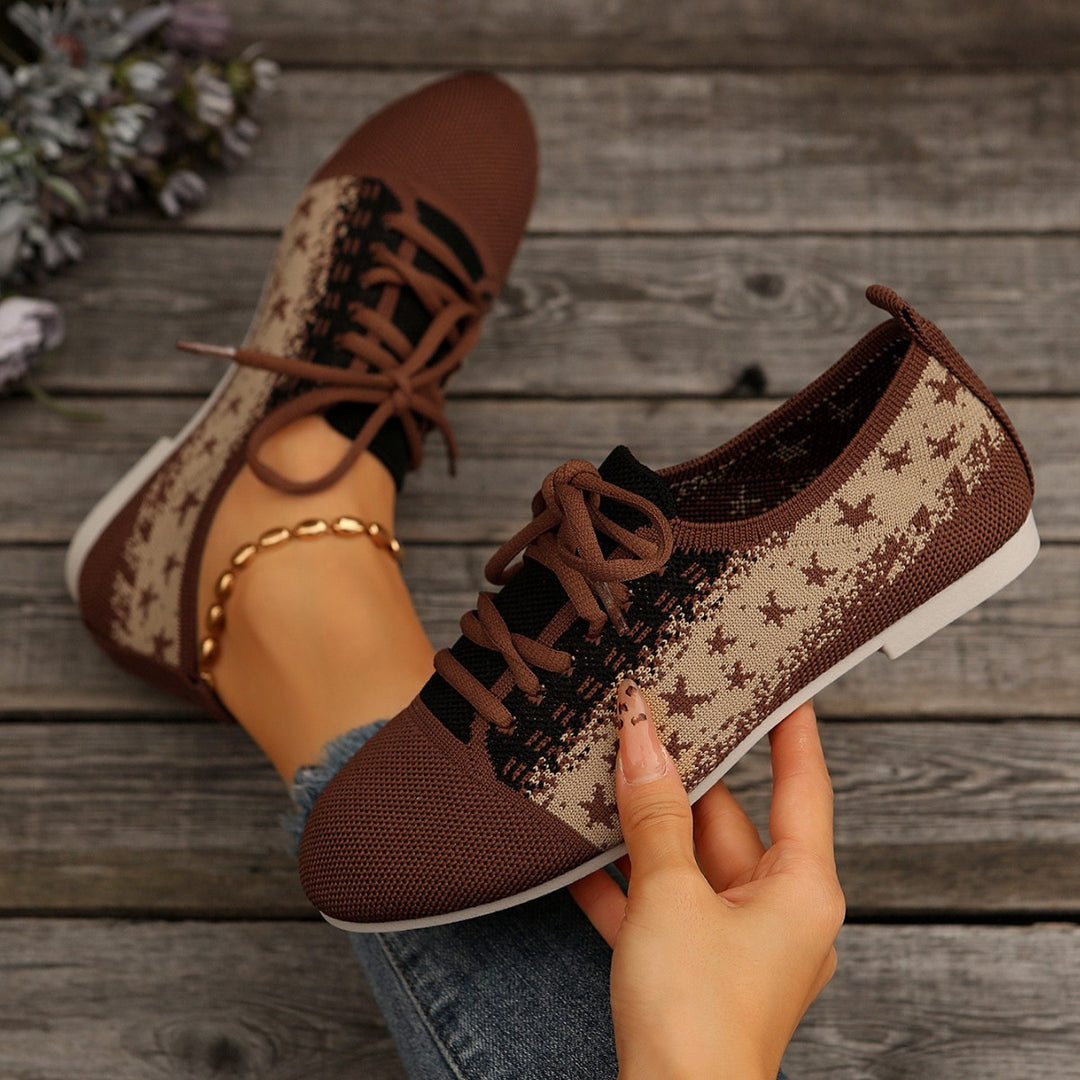 Dame Åndbare Sneakers med moderigtigt Strikdesign Stilla