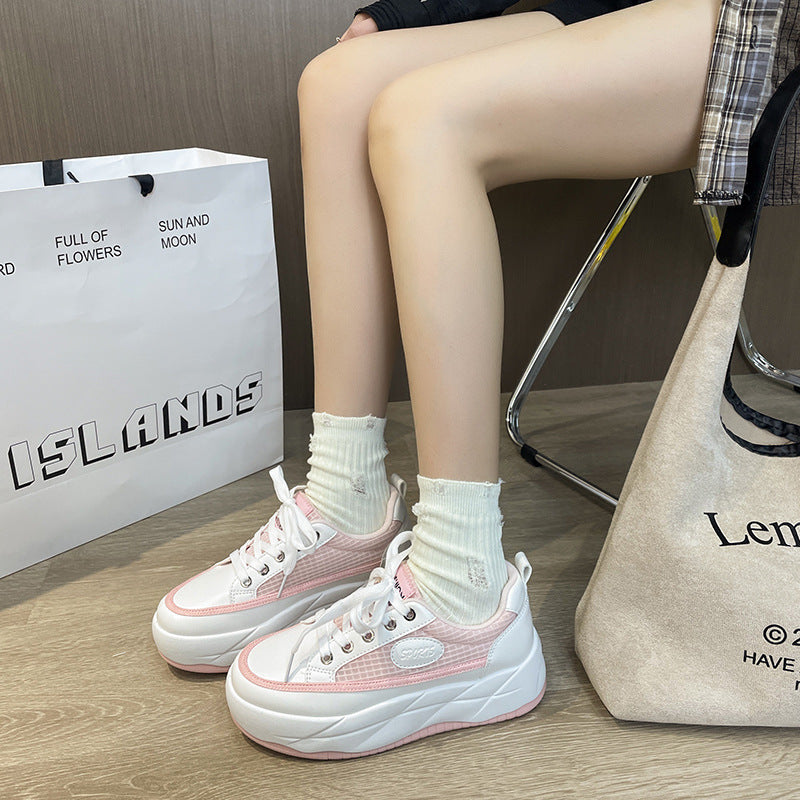 Dame Mode Sneakers med tyk platform og stilfuld overfladestruktur Stilla