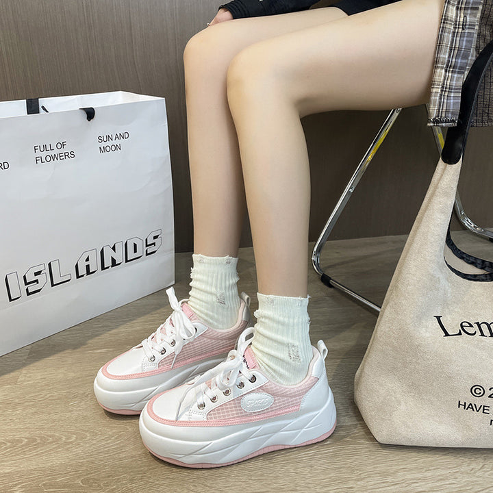 Dame Mode Sneakers med tyk platform og stilfuld overfladestruktur Stilla
