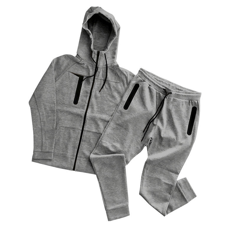 Herrer sporty hoodie sæt med innovativt design og praktiske lynlåslommer Stilla