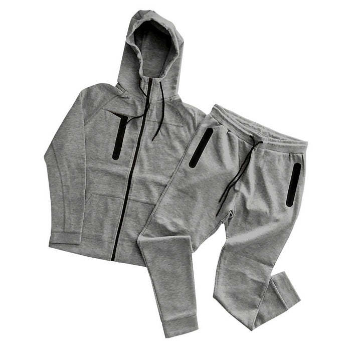 Herrer sporty hoodie sæt med innovativt design og praktiske lynlåslommer Stilla