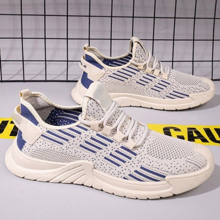 Femme Lettere Atletiske Slip-On Sneakers med Åndbart Strikdesign Stilla