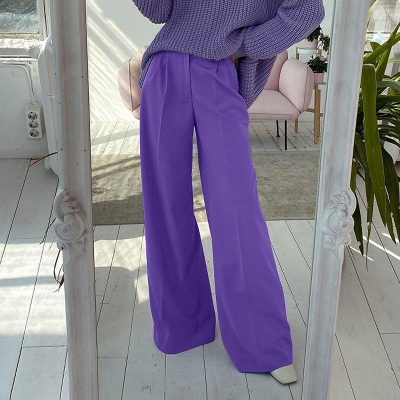 Dame Bredskåret High-Waist Bukser med elegant taljedetalje Stilla