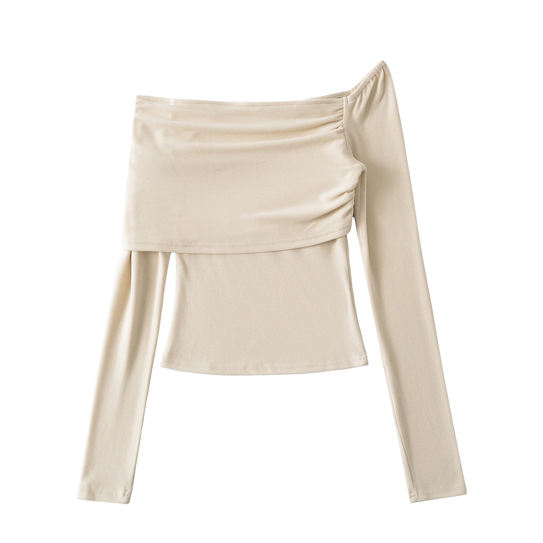 Dame asymmetrisk top med flæsedetaljer og elegant snit Stilla