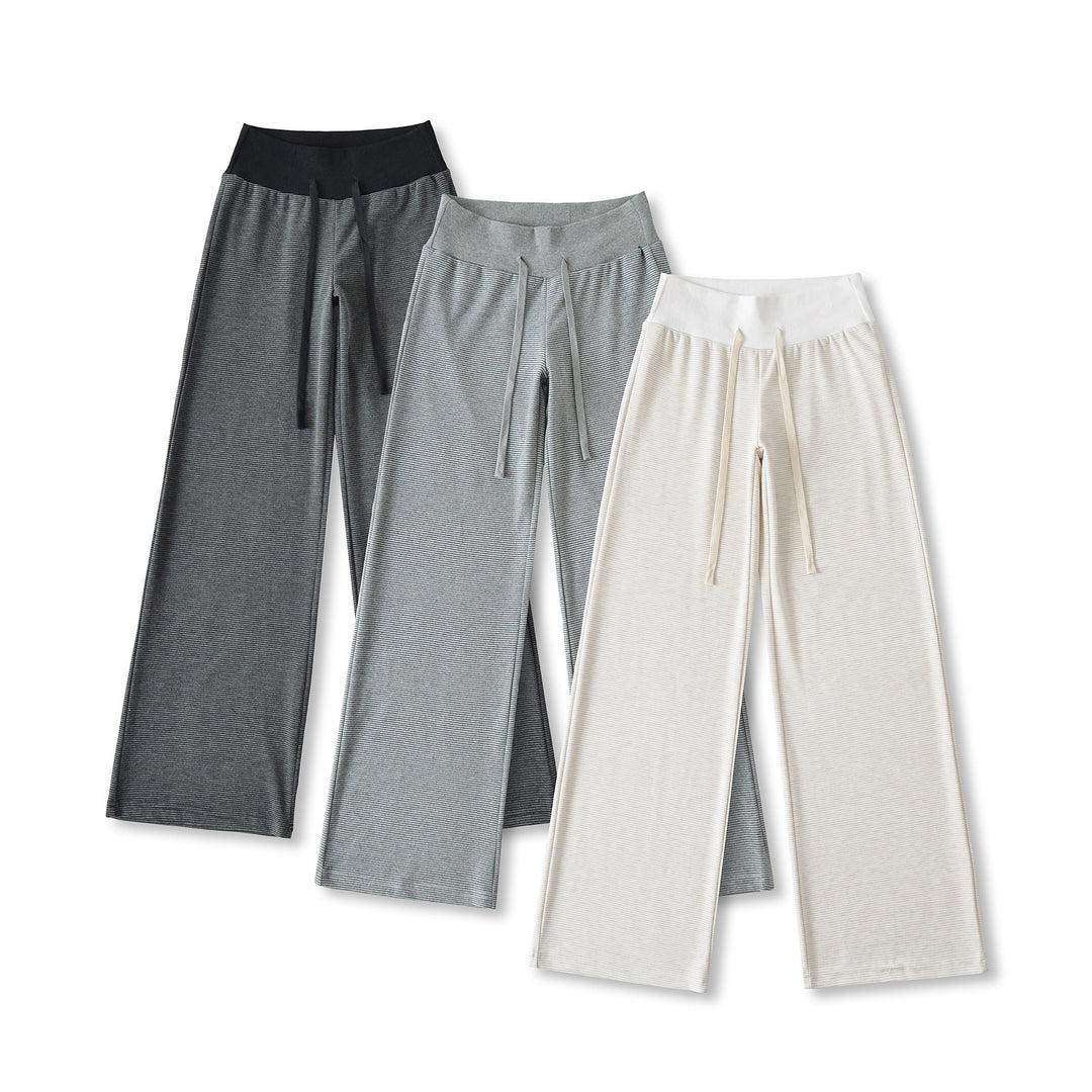Dame Relaxed Fit Sweatpants med elastisk talje og fashionable stripe mønster Stilla