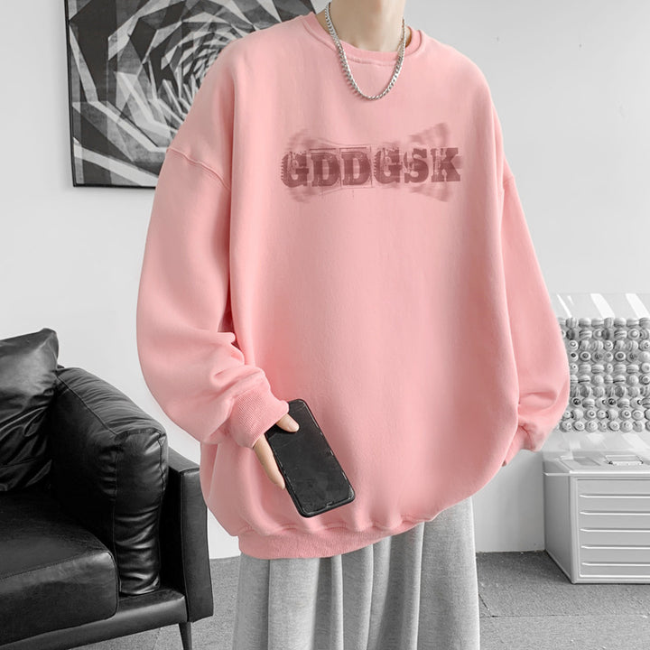 Herre afslappet oversized sweatshirt med kreativt grafisk design Stilla 1749722358
