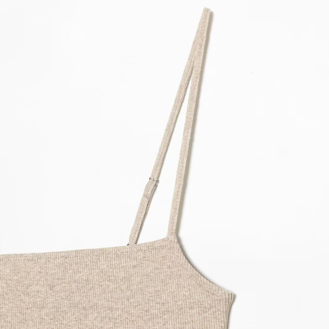 Dame Crop-top med glitrende pailletter og smalle stropper Skovae