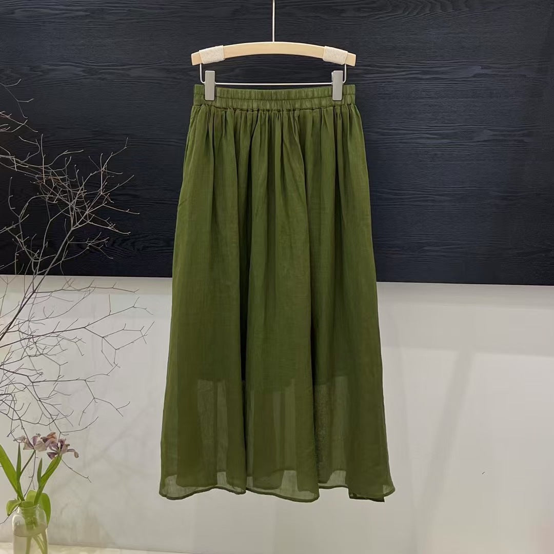 Femme Flydende A-linje Maxi Nederdel med elastisk talje Stilla