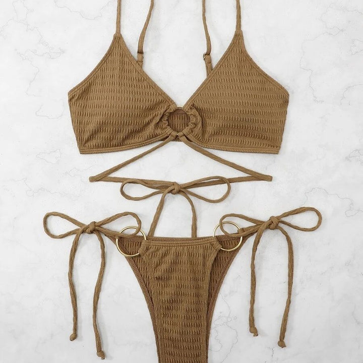 Femme Teksturert Triangle Bikini Stilla
