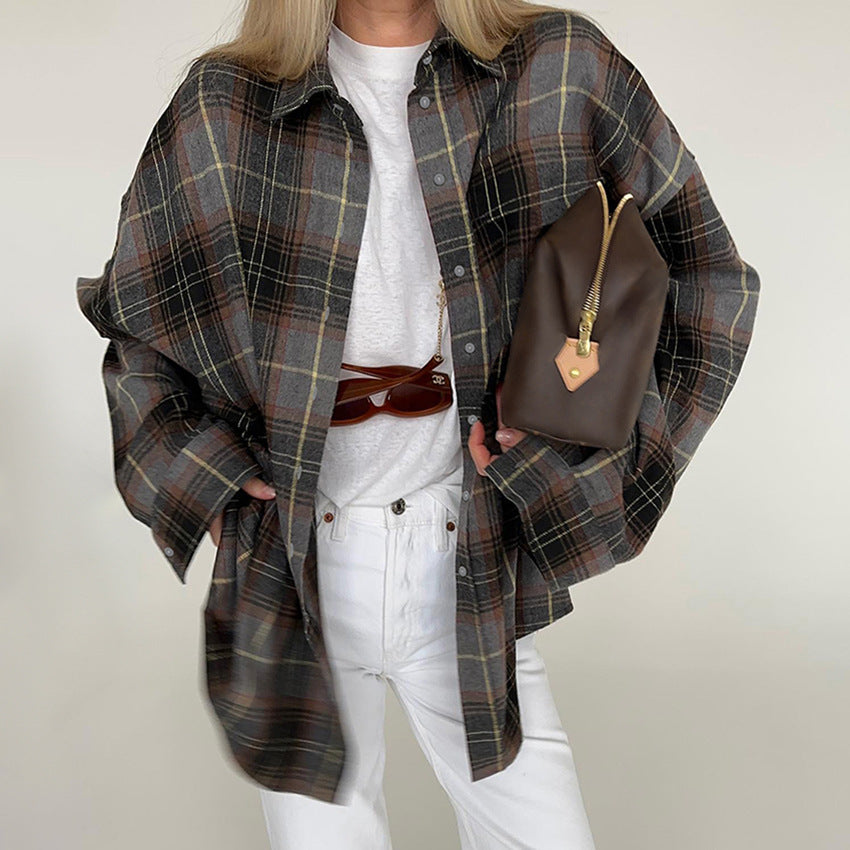 Damer Smart Flannel Skjortejakke med ternet design og komfortabel pasform Stilla