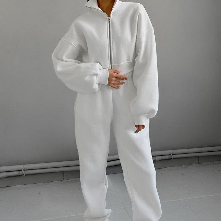Dame Sporty Lounge-sæt med cropped top og elastiske bukser Stilla