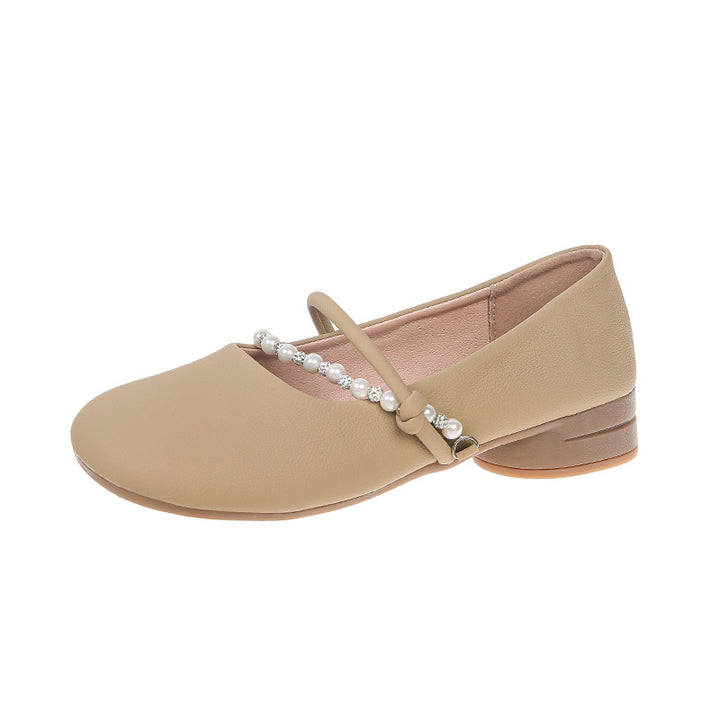 Dame Ballerinas med elegant rem og moderne perleaccent Stilla