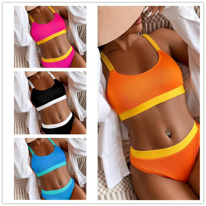 Dame Sporty Bikini med Bandeau-top og elastisk kant Stilla
