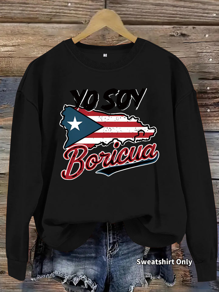 Kvinders sweatshirt med kreativ Puerto Rico design og afslappet pasform Stilla