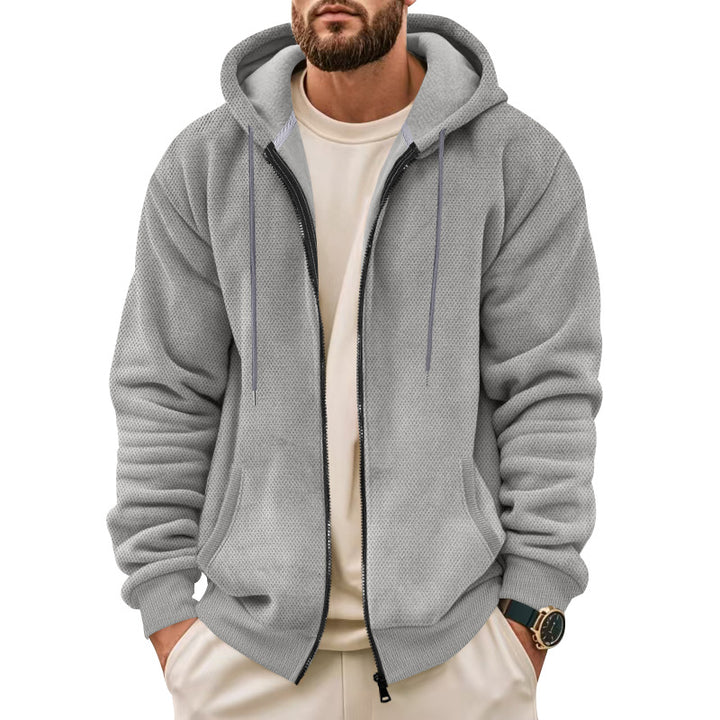 Herren fleece-hoodie med praktisk lynlås og åndbar struktur Stilla
