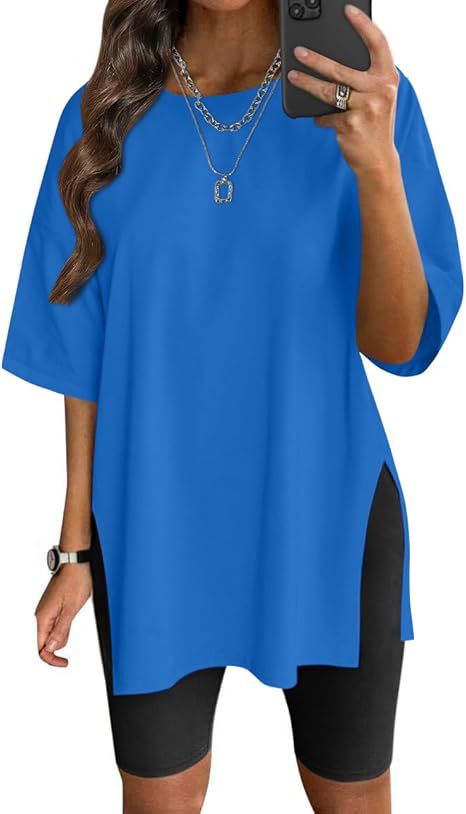 Dame Oversize T-shirt med sideslids Stilla