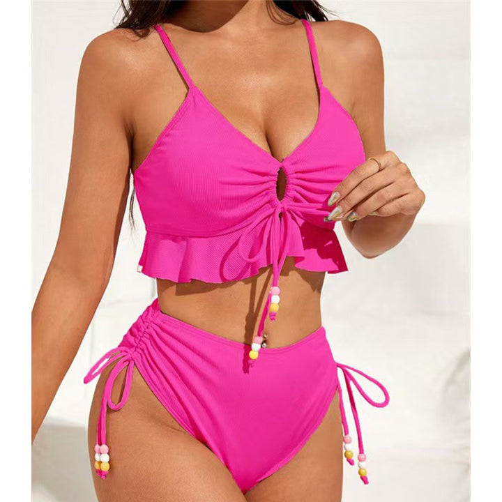 Damer Bikiniset med flæser og justerbare snore Stilla