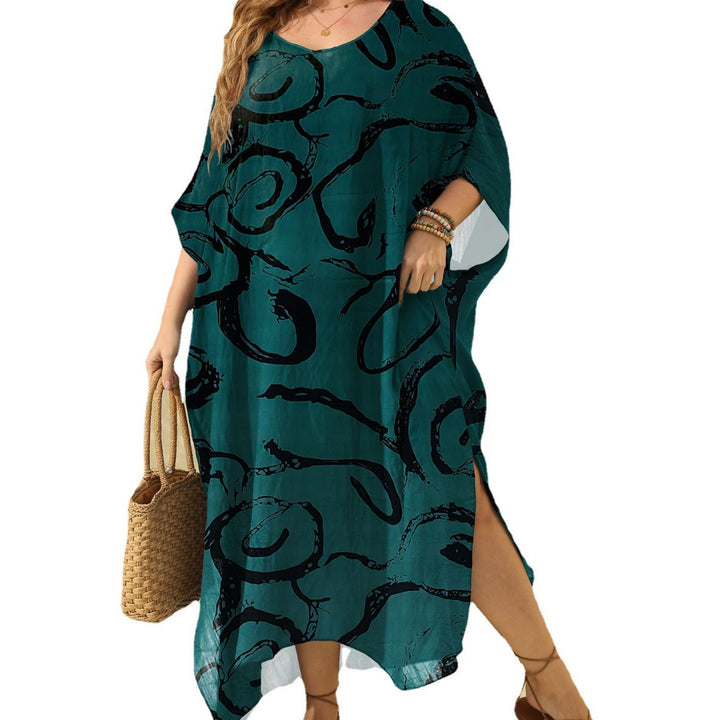 Dame Kaftan med abstrakt design Stilla