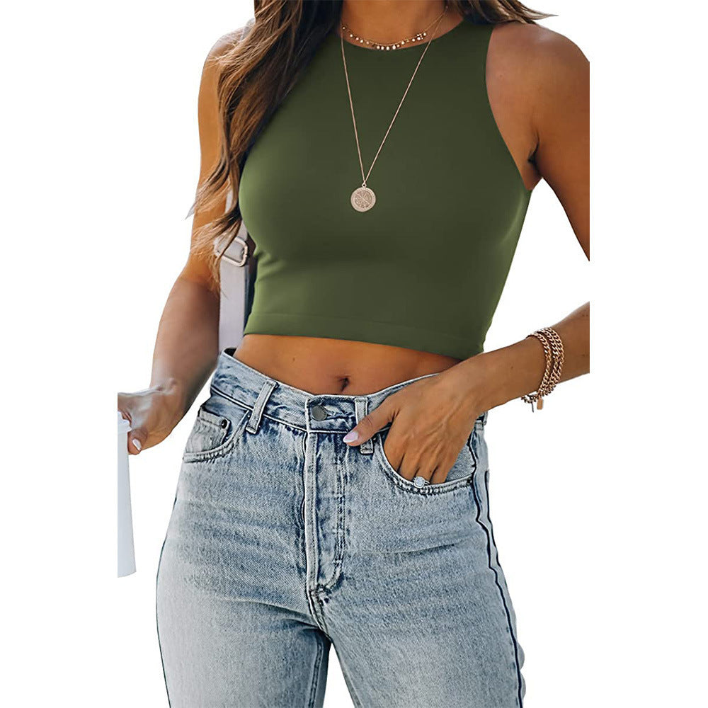 Dame Crop-Top med figurnærende snit og Racerback-design Stilla